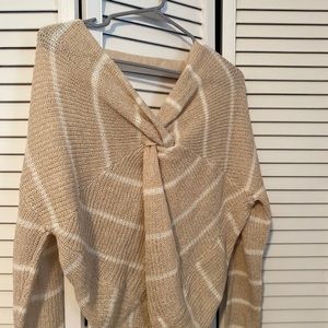 Cream and white striped sweater